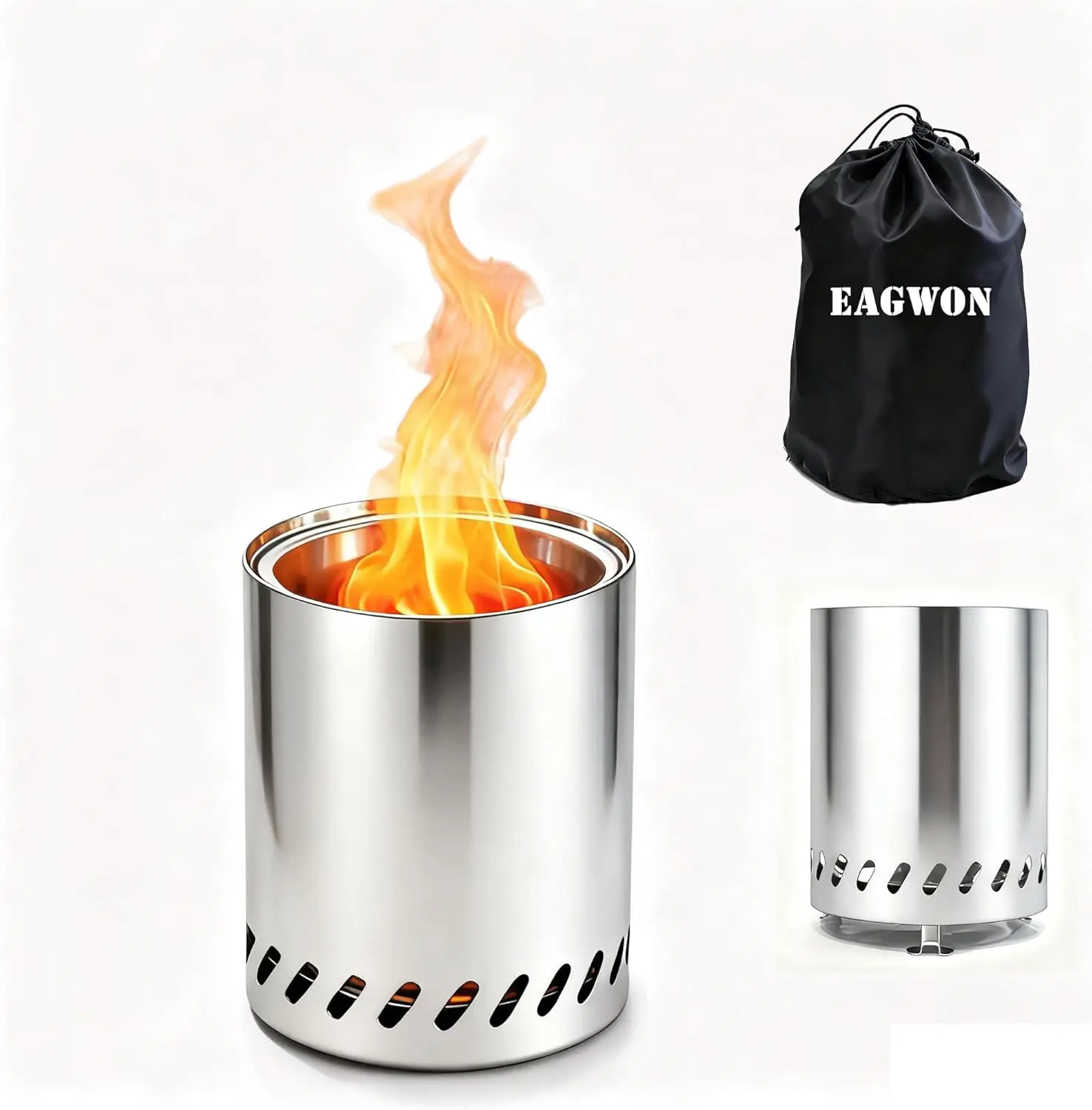 Tabletop Fire Pit with Stand 9.7 x 7.1 Inch, Smokeless Camping Stove for Outdoor Safe Burning, Fueled by Pellets or Wood, Stainl
Tabletop Fire Pit with Stand 9.7 x 7.1 Inch, Smokeless Camping Stove for Outdoor Safe Burning, Fueled by Pellets or Wood, Stainl