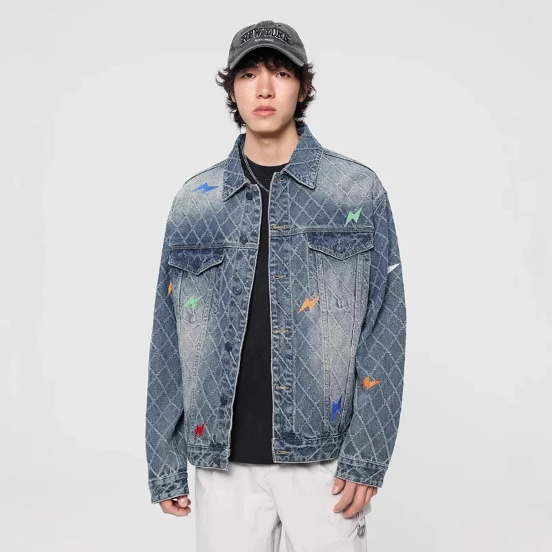 Men's Jacquard Embroidery Denim Jacket Man Streetwear Loose Casual Vintage Cowboy Jacket Spring Autumn Fashion Denim Coat
Men's Jacquard Embroidery Denim Jacket Man Streetwear Loose Casual Vintage Cowboy Jacket Spring Autumn Fashion Denim Coat