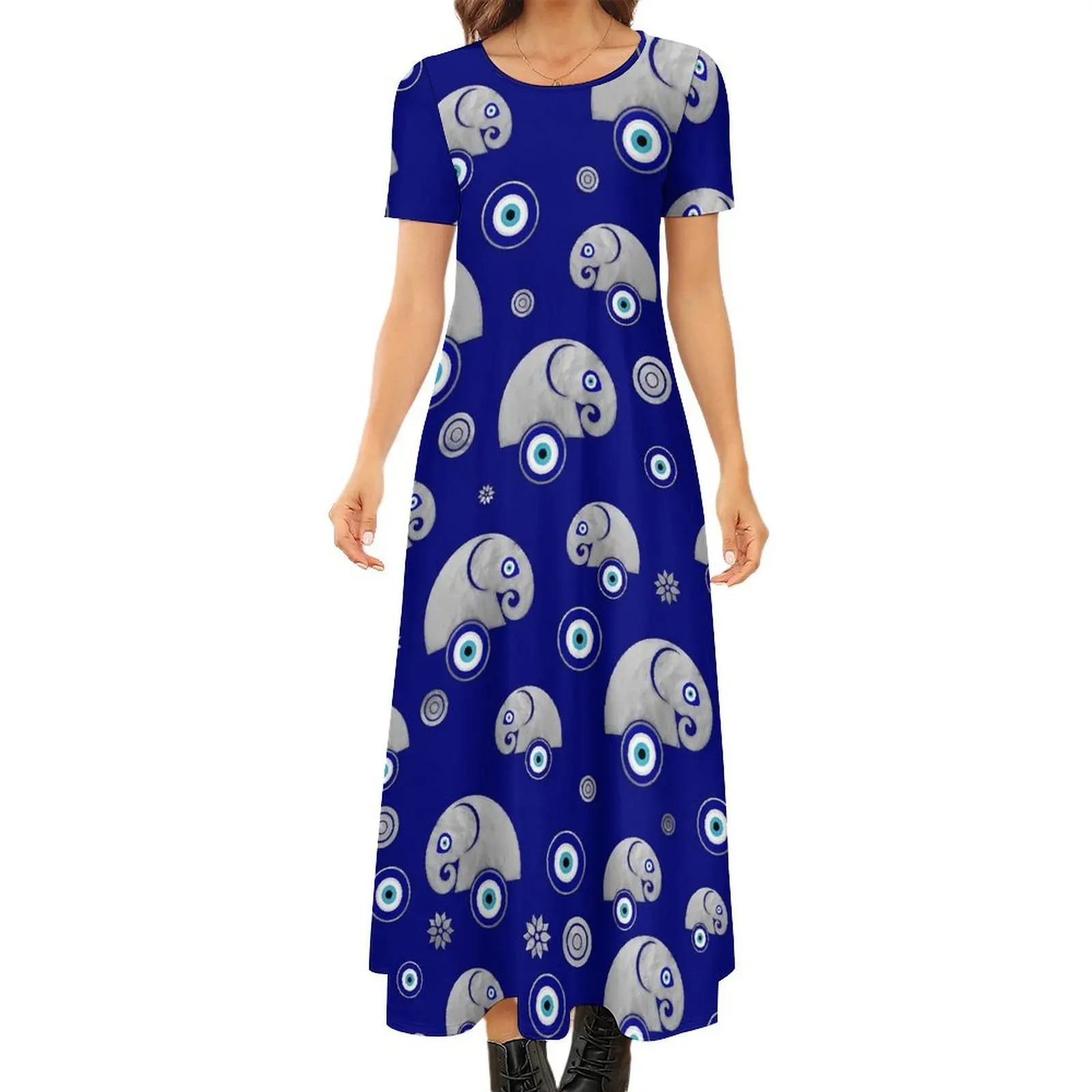 Elephant Evil Eye Dress Animal Print Streetwear Boho Beach Long Dresses Women Kawaii Maxi Dress Big Size 
Elephant Evil Eye Dress Animal Print Streetwear Boho Beach Long Dresses Women Kawaii Maxi Dress Big Size