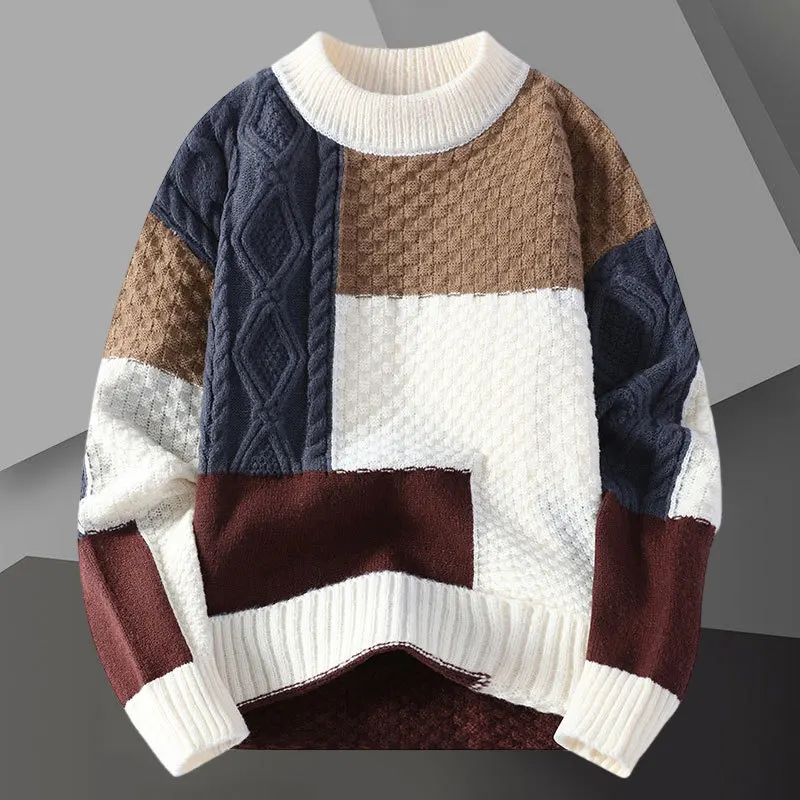 Contrast Color Stitching Sweater For Men Streetwear Casual Knit Clothing Fall Stitching Knitte Sweater Men O-neck Long Sleeve
Contrast Color Stitching Sweater For Men Streetwear Casual Knit Clothing Fall Stitching Knitte Sweater Men O-neck Long Sleeve