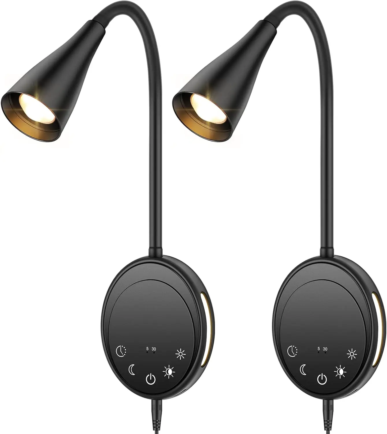 LED Wall Mount Reading Light with Touch Control, 5 Dimmable, USB Output, Night Light & Timer, Flexible Gooseneck
LED Wall Mount Reading Light with Touch Control, 5 Dimmable, USB Output, Night Light & Timer, Flexible Gooseneck