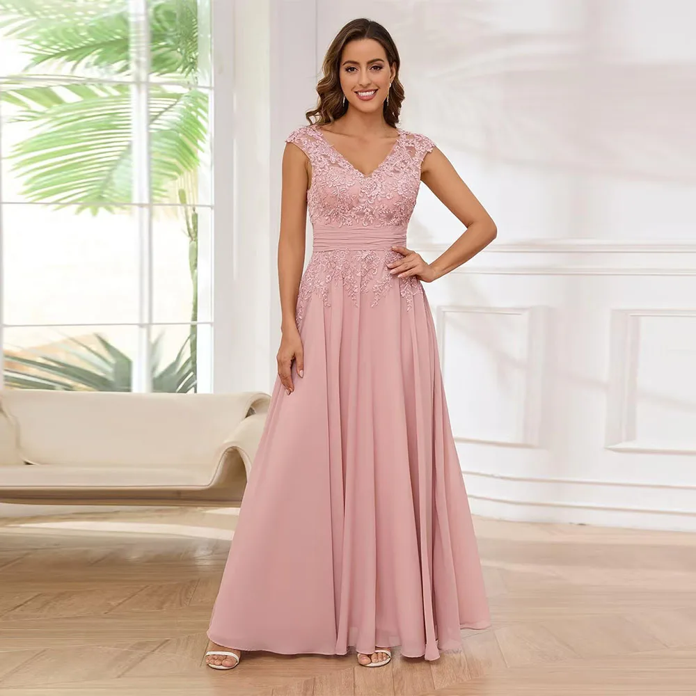 Elegant Women's Lace Applique Mother of The Bride Dresses for Wedding V-Neck Long Formal Evening Gowns 2025 Customized
Elegant Women's Lace Applique Mother of The Bride Dresses for Wedding V-Neck Long Formal Evening Gowns 2025 Customized