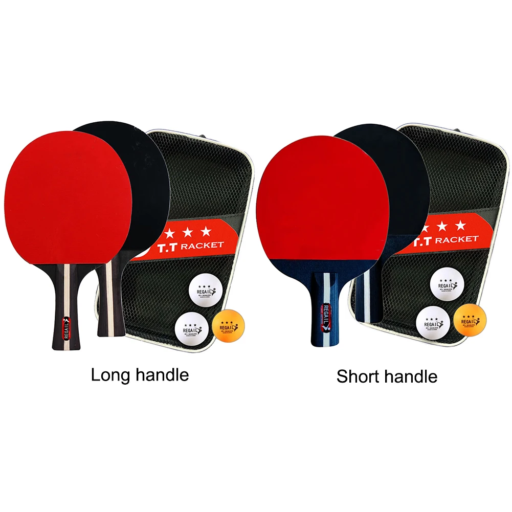 Table Tennis Racket 2 Rackets & 3 Balls Ping Pong Paddle Professional Ping Pong Paddles Set with Bag for Beginners Training Game