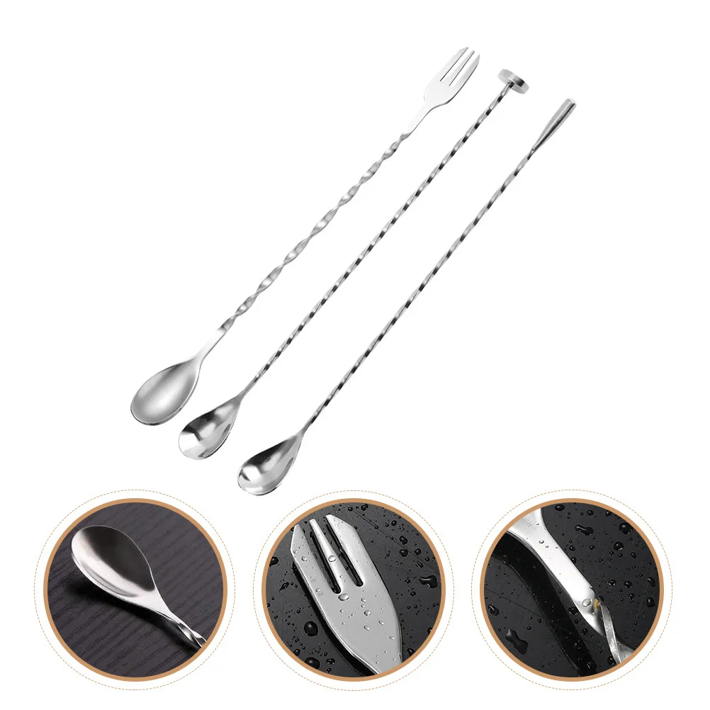3pcs Stainless Steel Bar Spoon Long Mixing Stirrer For Coffee Honey Dessert Cocktail Drink Multi-Function Household Tool
3pcs Stainless Steel Bar Spoon Long Mixing Stirrer For Coffee Honey Dessert Cocktail Drink Multi-Function Household Tool