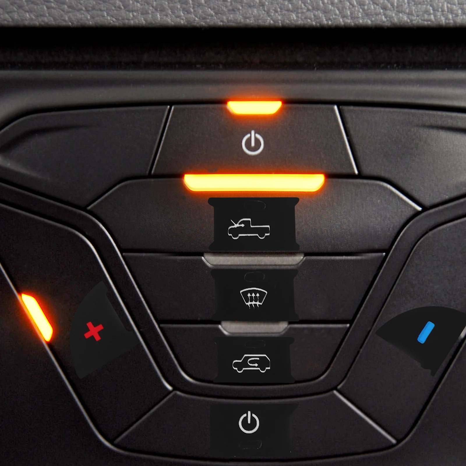 2Pcs Car Button Sticker PVC Dash Repair Kit Easy Install for Interior Upgrade Universal Fit Dash Button Decals