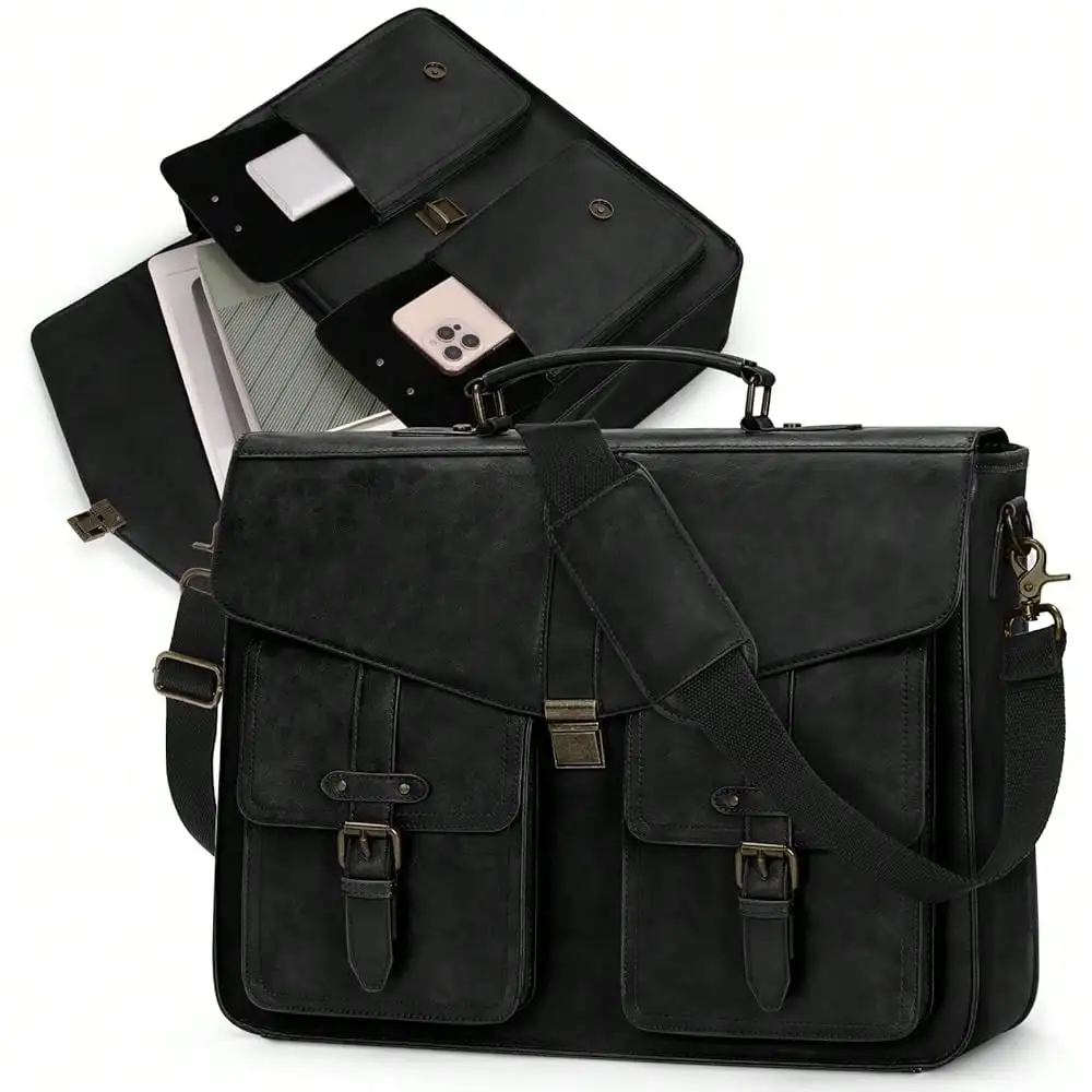 17.3 Inch Men's Messenger Bag, PU Leather Laptop Briefcase For Work, Office & Business Travel, Spacious Satchel Bag
17.3 Inch Men's Messenger Bag, PU Leather Laptop Briefcase For Work, Office & Business Travel, Spacious Satchel Bag