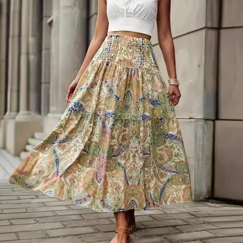 Bohemia Print Long Skirt For Women 2024 Summer Vintage Women's High Waist Floral Maxi Skirt Female Casual Beach Loose Skirt
Bohemia Print Long Skirt For Women 2024 Summer Vintage Women's High Waist Floral Maxi Skirt Female Casual Beach Loose Skirt