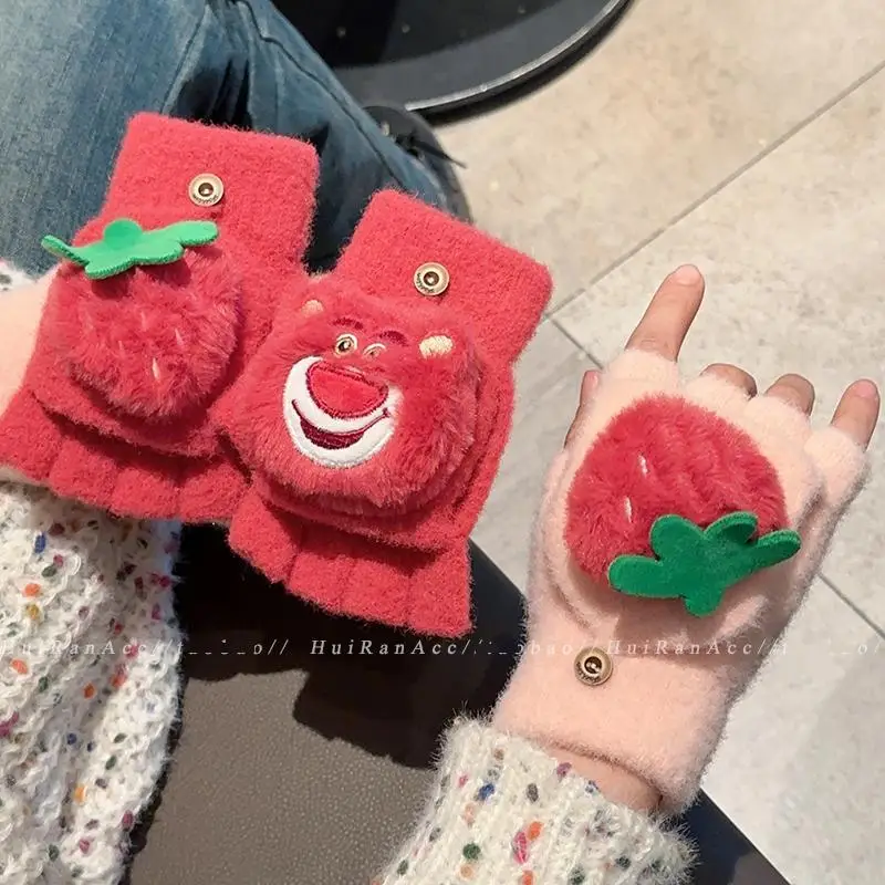 Strawberry Bear Animation Cartoon Autumn and Winter Warm Girls' Leaky Finger Five Finger Thickened Versatile Half Finger Gloves
Strawberry Bear Animation Cartoon Autumn and Winter Warm Girls' Leaky Finger Five Finger Thickened Versatile Half Finger Gloves