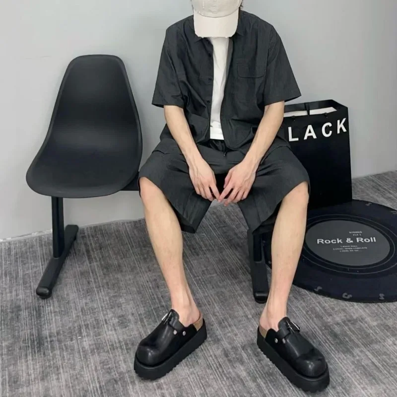 Summer Platform Leather Slippers for Men High Quality Bag Head Men's Slippers Fashion Thick Sole Beken Men Shoes Tenis Masculino
Summer Platform Leather Slippers for Men High Quality Bag Head Men's Slippers Fashion Thick Sole Beken Men Shoes Tenis Masculino