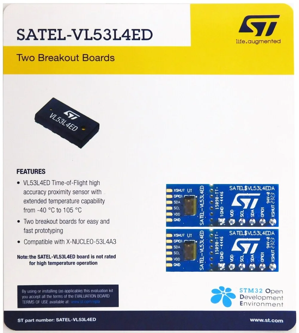 SATEL-VL53L4ED Time-of-flight high-precision proximity sensor with extended temperature capability A
SATEL-VL53L4ED Time-of-flight high-precision proximity sensor with extended temperature capability A