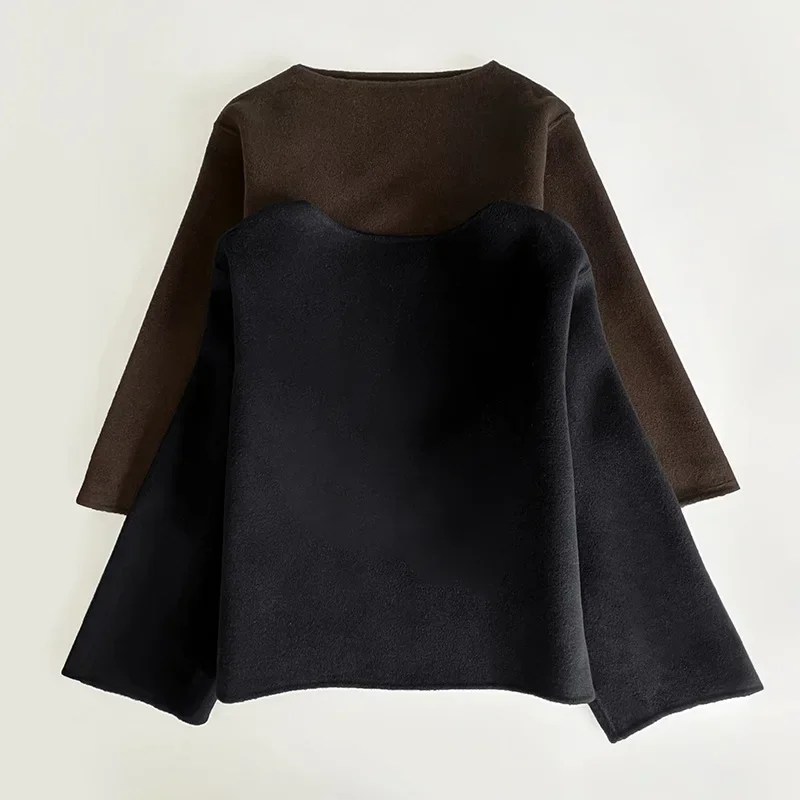 Wool Pullover Wide Sleeve Straight Wool Fashionable Long-sleeved Thick Women Top
Wool Pullover Wide Sleeve Straight Wool Fashionable Long-sleeved Thick Women Top