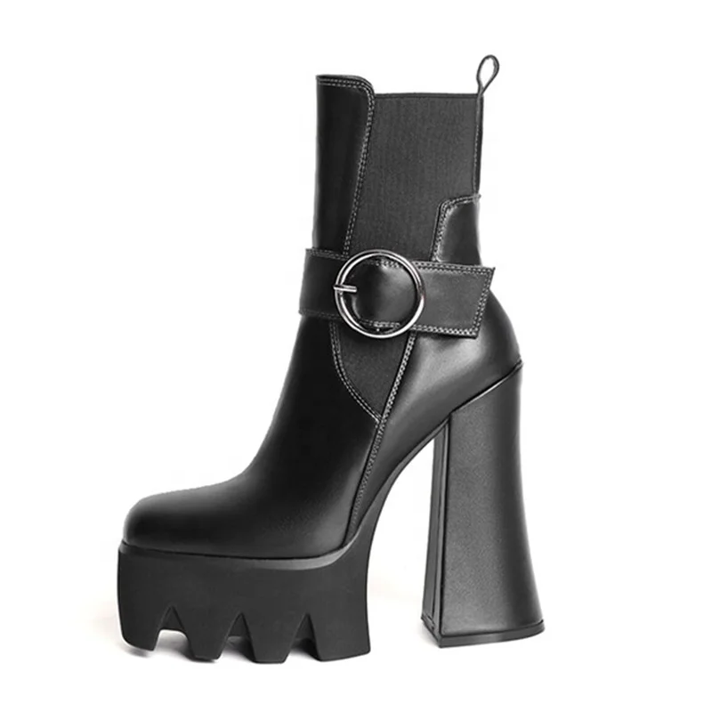 Autumn Winter Thick Bottom Boots Shoes Fashion Buckle Strap Ankle High Heel Shoes Booty Anti-slip Platform Women
Autumn Winter Thick Bottom Boots Shoes Fashion Buckle Strap Ankle High Heel Shoes Booty Anti-slip Platform Women