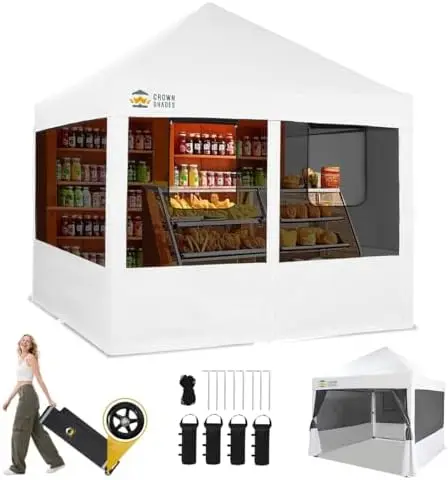 Pop Up Canopy Tent with 4 Mosquito Netting, Instant Commercial Tent with 1-Person Setup Patended Centerlock, 400D
Pop Up Canopy Tent with 4 Mosquito Netting, Instant Commercial Tent with 1-Person Setup Patended Centerlock, 400D