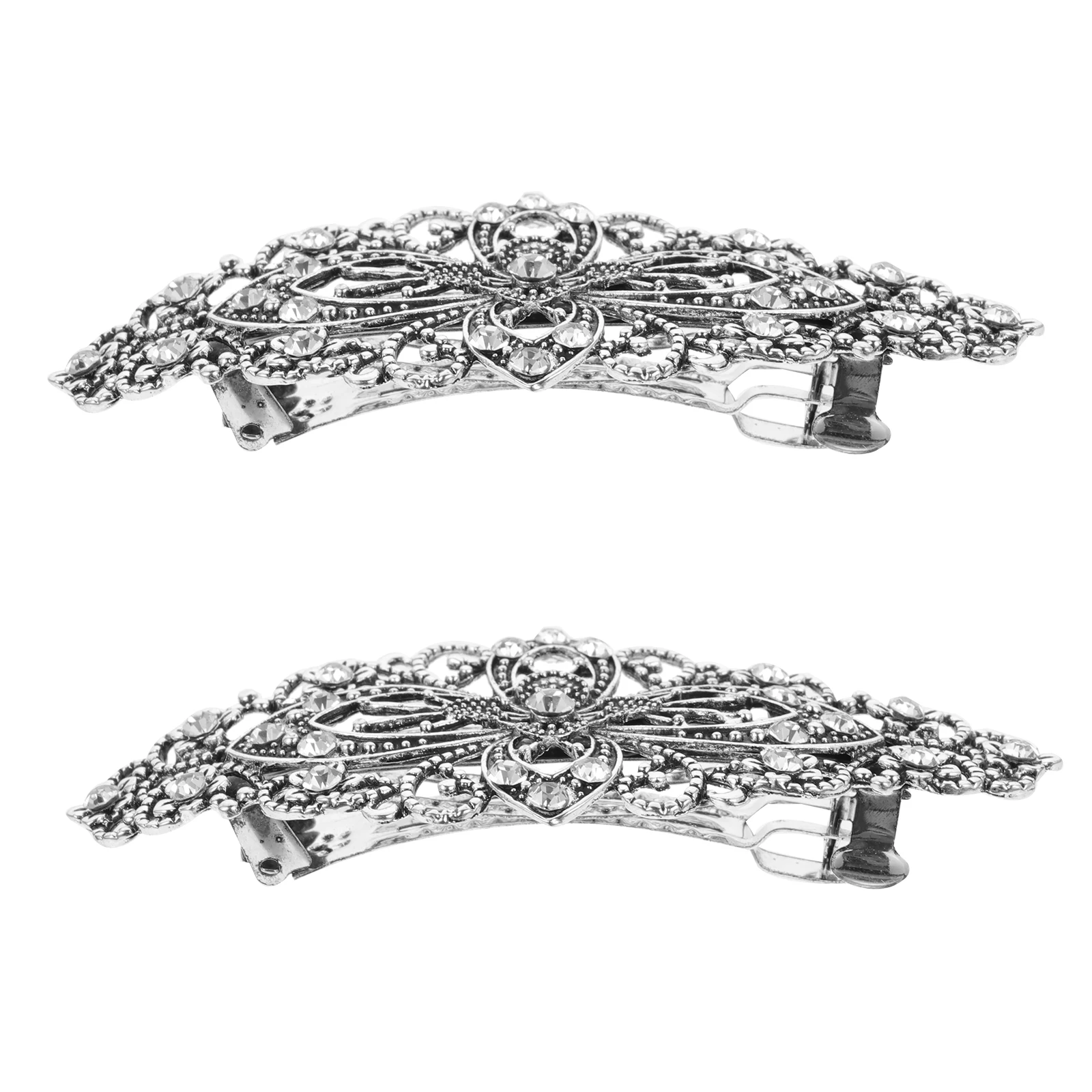 2Pcs Vintage Floral Hair Clips Rhinestones Barrettes Silver Color Women Accessories Styling Tools Wedding Prom
2Pcs Vintage Floral Hair Clips Rhinestones Barrettes Silver Color Women Accessories Styling Tools Wedding Prom