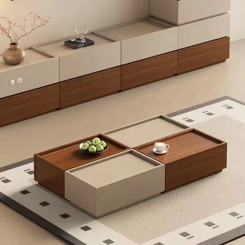Wooden coffee table with large storage drawers for small living rooms
Wooden coffee table with large storage drawers for small living rooms