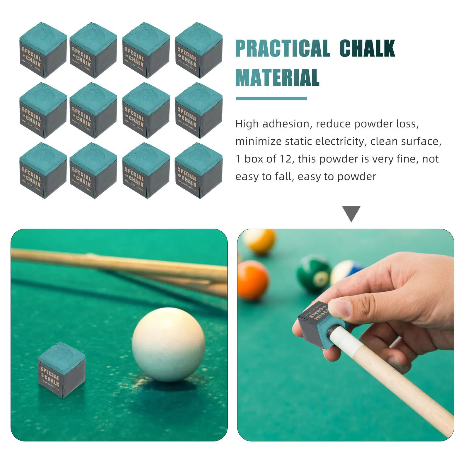 12Pcs Cue Stick Chalking Powder Premium Billiards Accessory Even Coating Pool Cue Maintenance Essential for Serious
12Pcs Cue Stick Chalking Powder Premium Billiards Accessory Even Coating Pool Cue Maintenance Essential for Serious