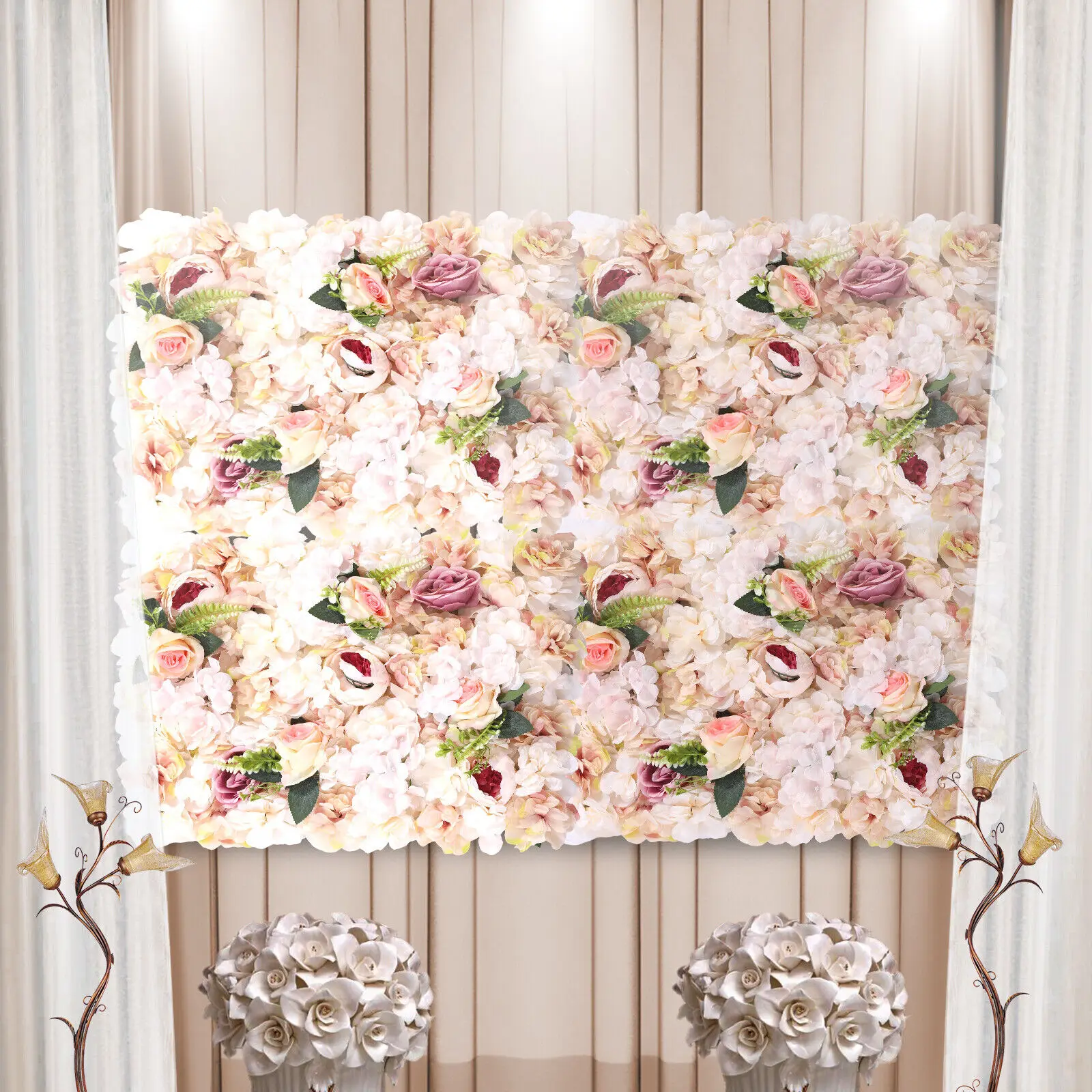 60*40cm/ 24in*16in Artificial Flower Wall Silk Rose Backdrop Floral Panel For Wedding Decor
60*40cm/ 24in*16in Artificial Flower Wall Silk Rose Backdrop Floral Panel For Wedding Decor