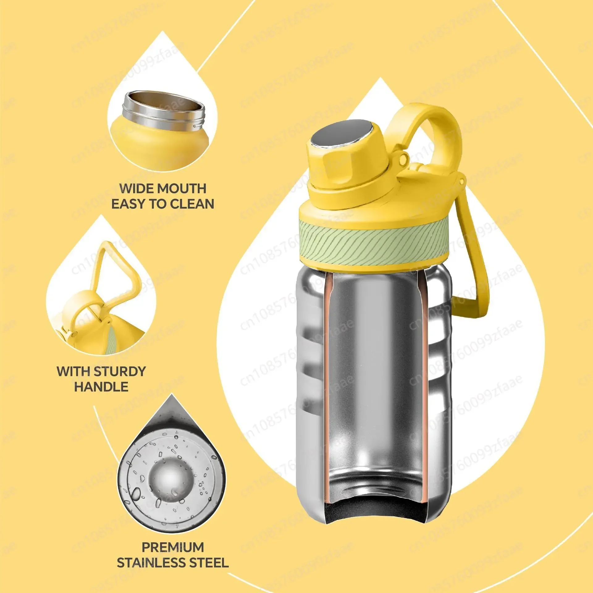 Cross-border new stainless steel sports kettle outdoor portable handle thermos cup 12oz sports water cup
Cross-border new stainless steel sports kettle outdoor portable handle thermos cup 12oz sports water cup