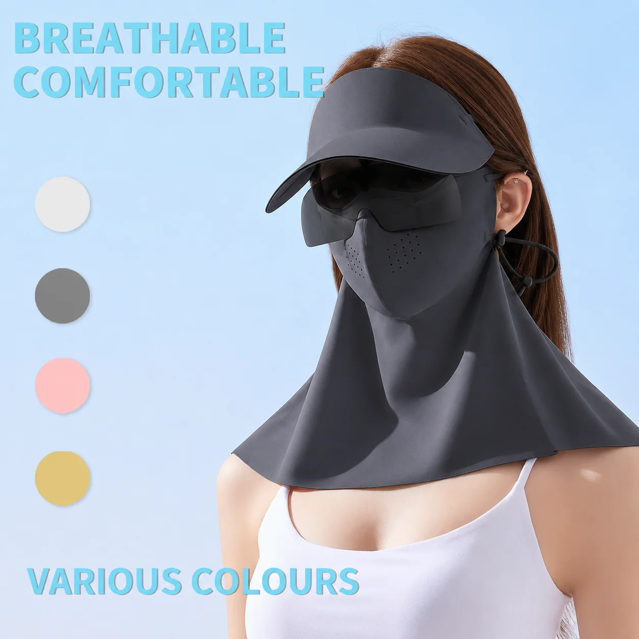 3 in 1 Sun Visor Hat with Face Mask, UV400 Sunglasses UPF50+ Cooling Breathable Outdoor Cycling Beach Cap
3 in 1 Sun Visor Hat with Face Mask, UV400 Sunglasses UPF50+ Cooling Breathable Outdoor Cycling Beach Cap