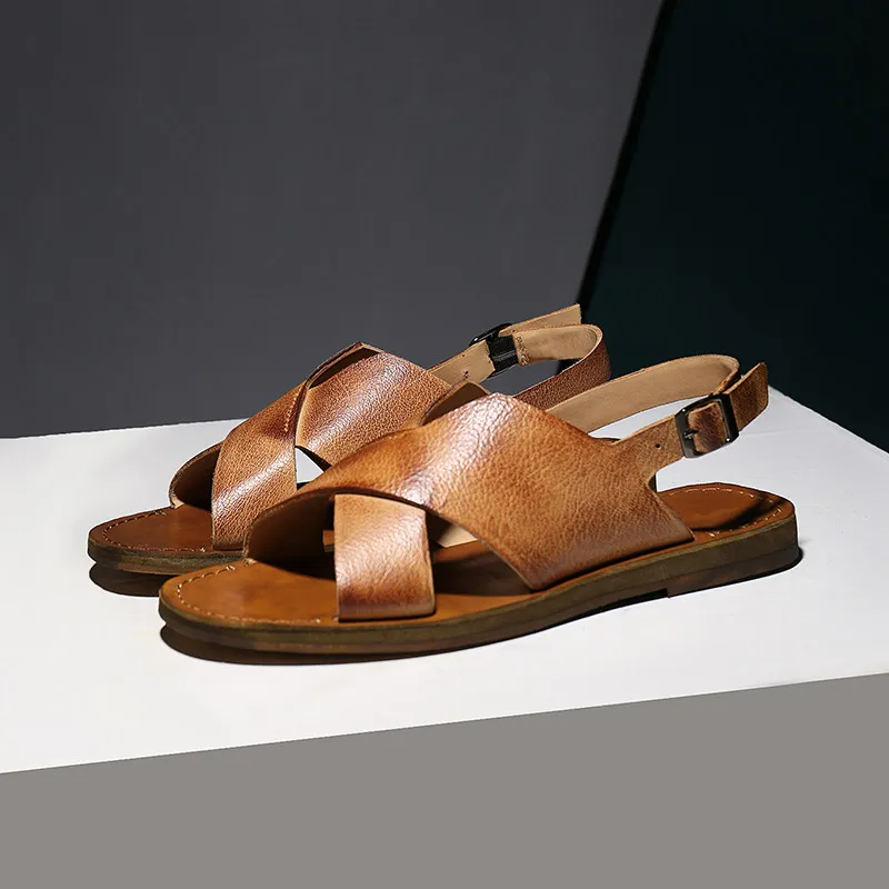 Handmade Original Niche Genuine Leather Retro Sandals Men's Summer Casual Flat Heel Non-slip Outdoor Office Beach Shoes Trendy
Handmade Original Niche Genuine Leather Retro Sandals Men's Summer Casual Flat Heel Non-slip Outdoor Office Beach Shoes Trendy