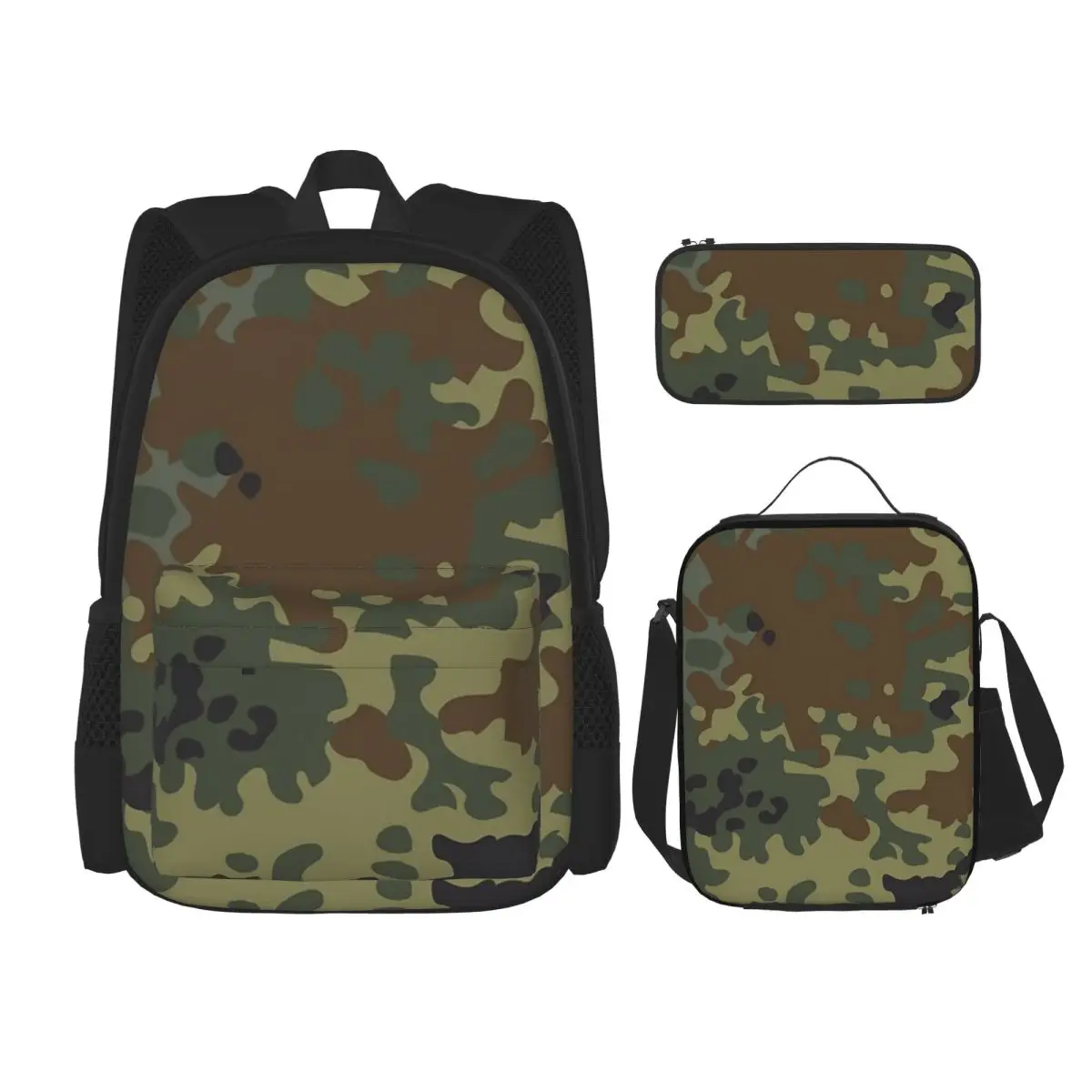 Flecktarn Camouflage Backpacks Boys Girls Bookbag Children School Bags Kids Rucksack Lunch Bag Pen Bag Three-Piece Set
Flecktarn Camouflage Backpacks Boys Girls Bookbag Children School Bags Kids Rucksack Lunch Bag Pen Bag Three-Piece Set