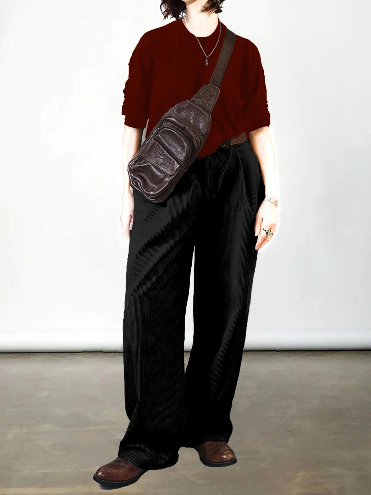 Оригинальный дизайн, винтажные вельветовые брюки с широкими штанинами, прямого кроя, женские, черные, универсальные повседневные брюки, осенняя новинка
Оригинальный дизайн, винтажные вельветовые брюки с широкими штанинами, прямого кроя, женские, черные, универсальные повседневные брюки, осенняя новинка