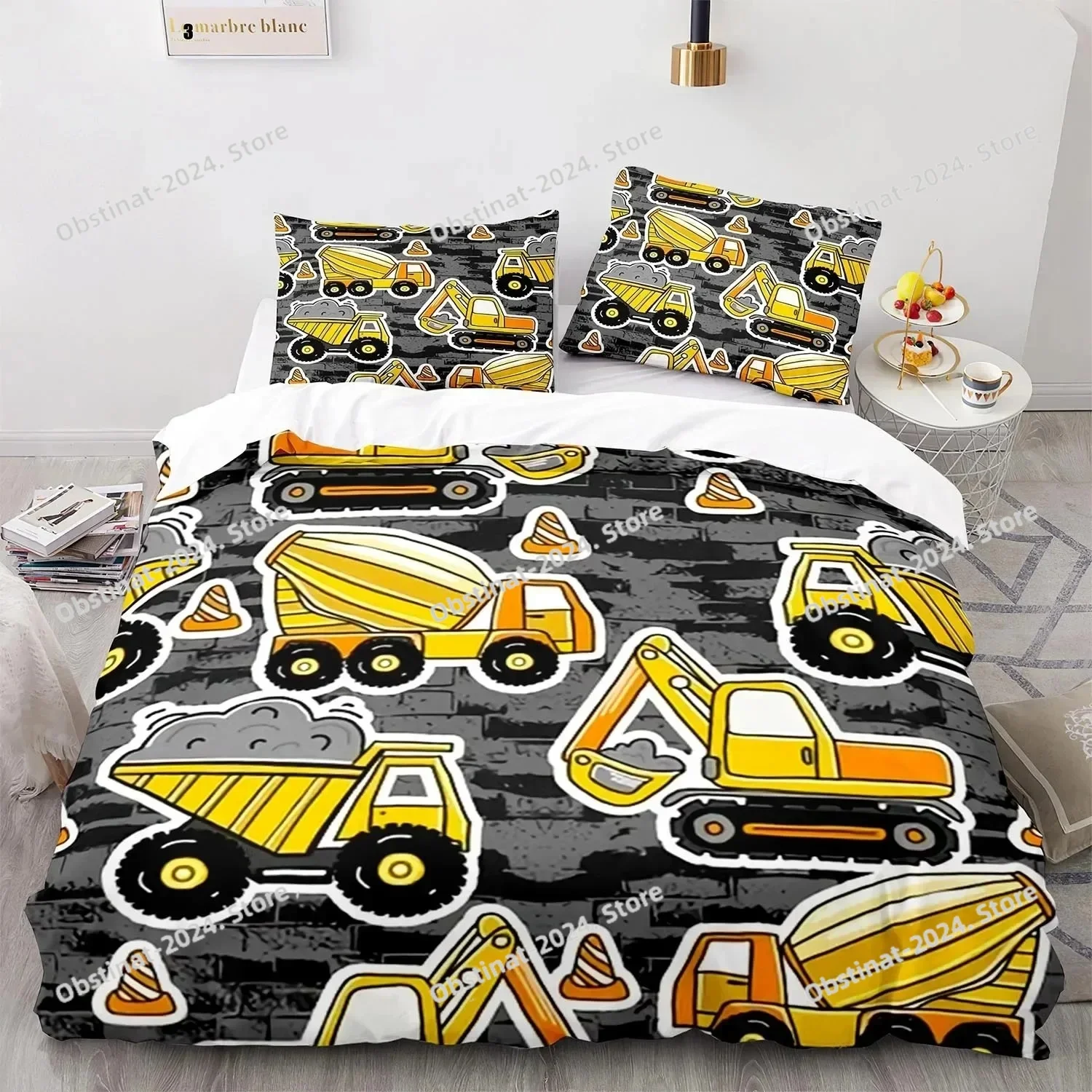 Engineering Vehicle Bedding Set Single Twin Full Queen King Size Excavator Bed Set Aldult Kid Bedroom Duvetcover Sets 3D
Engineering Vehicle Bedding Set Single Twin Full Queen King Size Excavator Bed Set Aldult Kid Bedroom Duvetcover Sets 3D