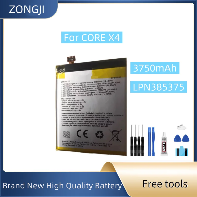 Новый аккумулятор 3750 мАч LPN385375 для аккумулятора мобильного телефона CORE X4 + бесплатные инструменты 
Новый аккумулятор 3750 мАч LPN385375 для аккумулятора мобильного телефона CORE X4 + бесплатные инструменты