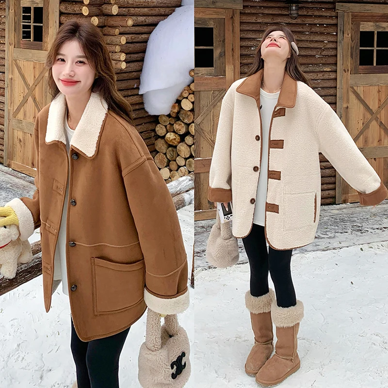 Winter Thick Warm Integrated Leather Fur Fashion Coat Women's Double-Sided Wear Design Sense Lamb Fur Cotton Jacket
Winter Thick Warm Integrated Leather Fur Fashion Coat Women's Double-Sided Wear Design Sense Lamb Fur Cotton Jacket