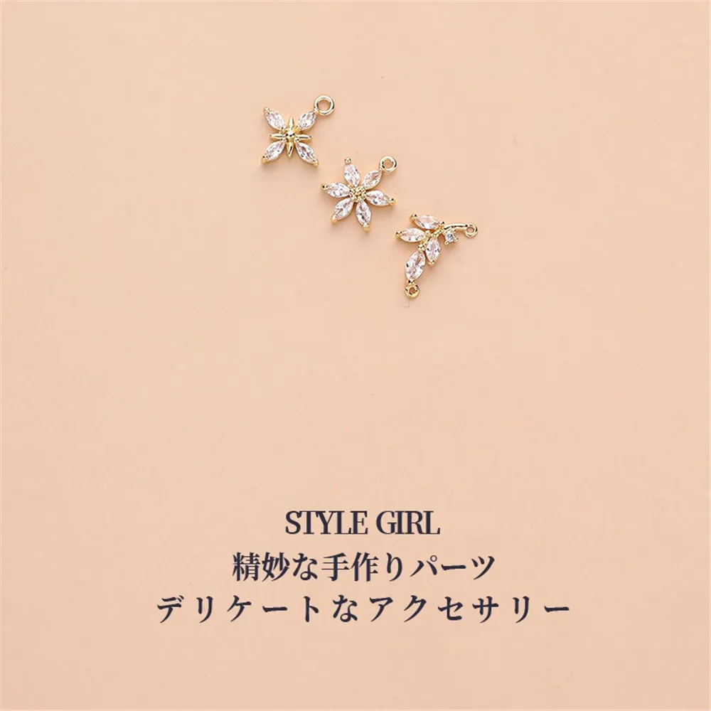 14K Gold-Color Zirconium Cross Flower Pendant DIY Handmade Bracelet Necklace Charm Material Accessories L384
14K Gold-Color Zirconium Cross Flower Pendant DIY Handmade Bracelet Necklace Charm Material Accessories L384