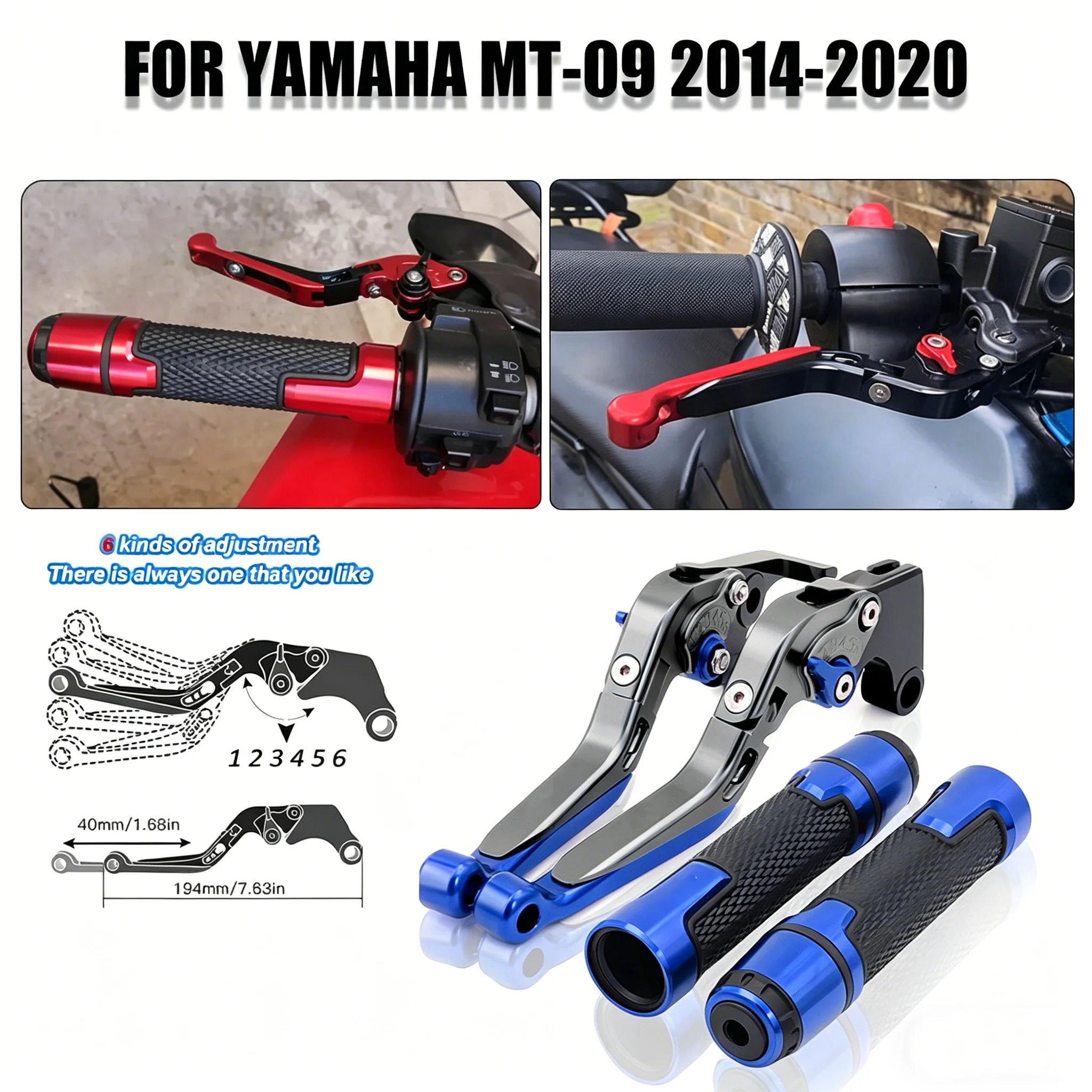 For Yamaha MT-09 2014-2020 Motorcycle Brake Clutch Levers CNC Folding Adjustable Retractable Clutch Brake Lever Handle Grips Kit
For Yamaha MT-09 2014-2020 Motorcycle Brake Clutch Levers CNC Folding Adjustable Retractable Clutch Brake Lever Handle Grips Kit