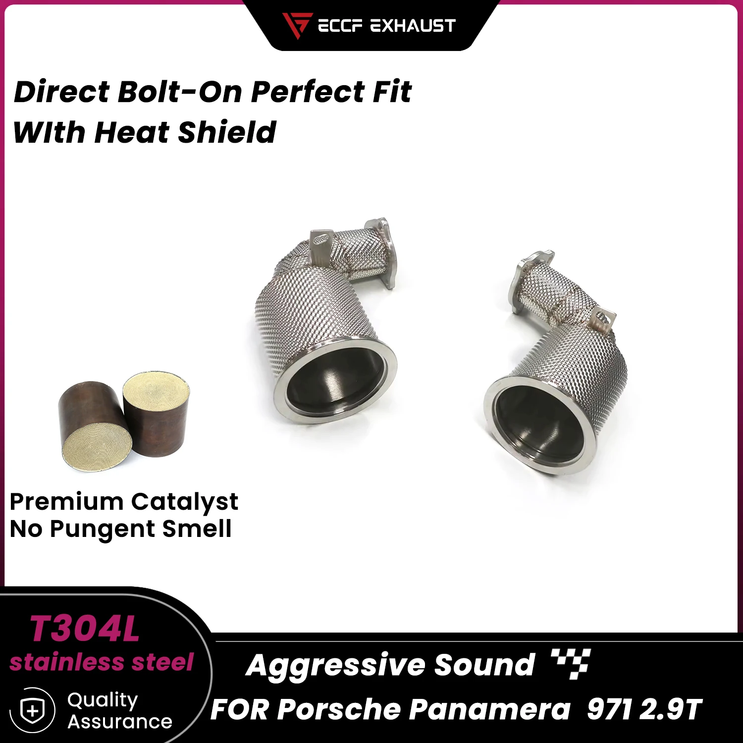 Stainless Steel Downpipe With Heat Shield For Porsche Panamera 971 2.9T Aggressive Exhaust Sound High Flow Performance Upgrade
Stainless Steel Downpipe With Heat Shield For Porsche Panamera 971 2.9T Aggressive Exhaust Sound High Flow Performance Upgrade