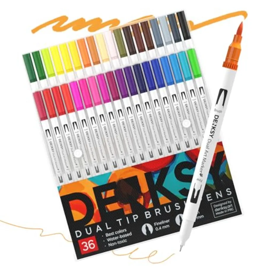 Watercolor Markers Set Water Color Pens with Brush and Fineliner, Water-Based Art Markers Dual Tip Markers for Adult Coloring,
Watercolor Markers Set Water Color Pens with Brush and Fineliner, Water-Based Art Markers Dual Tip Markers for Adult Coloring,