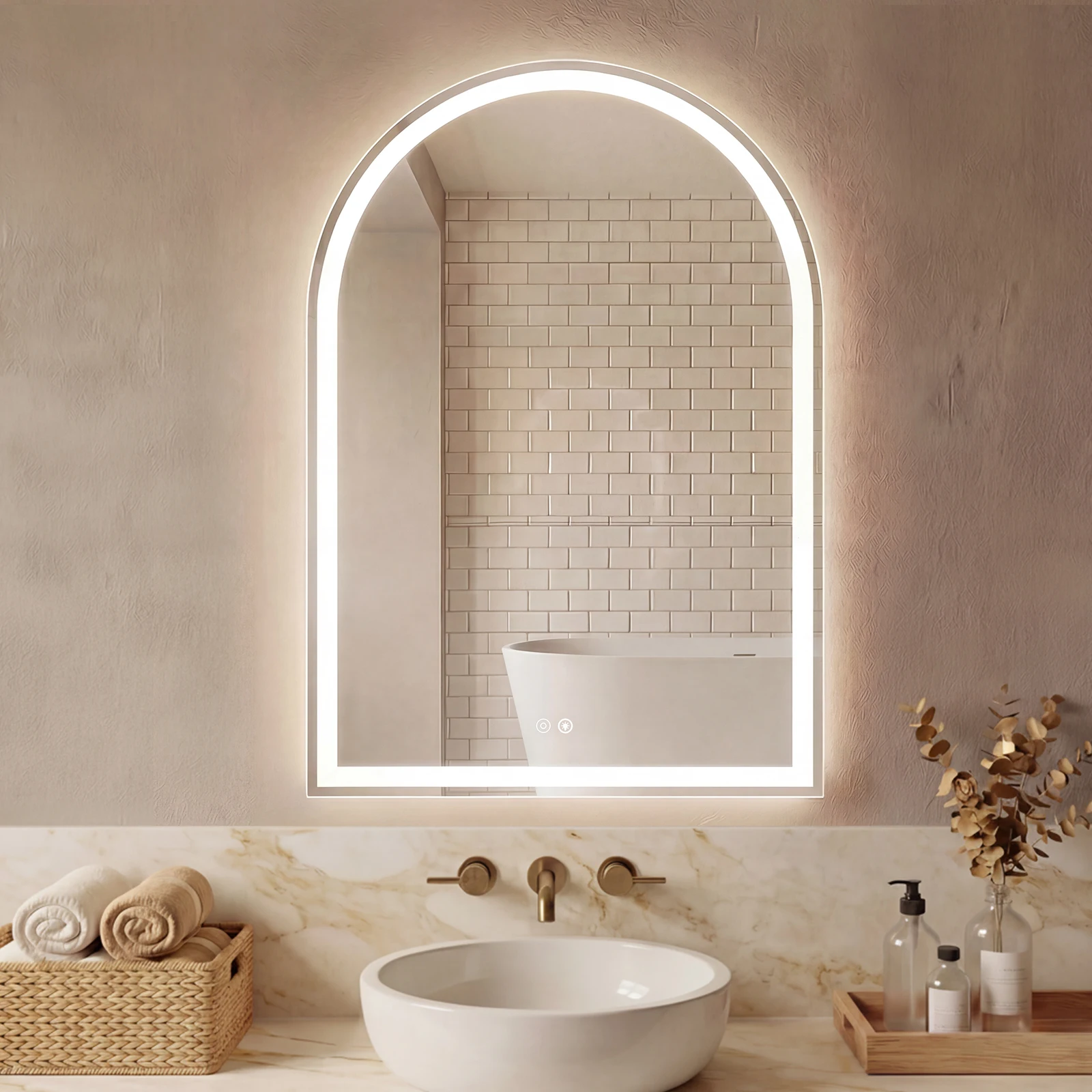 Зеркало для ванной JHK Arched LED с подсветкой, 3-цветной подсветкой, функцией памяти и закаленным стеклом для гостиной
Зеркало для ванной JHK Arched LED с подсветкой, 3-цветной подсветкой, функцией памяти и закаленным стеклом для гостиной