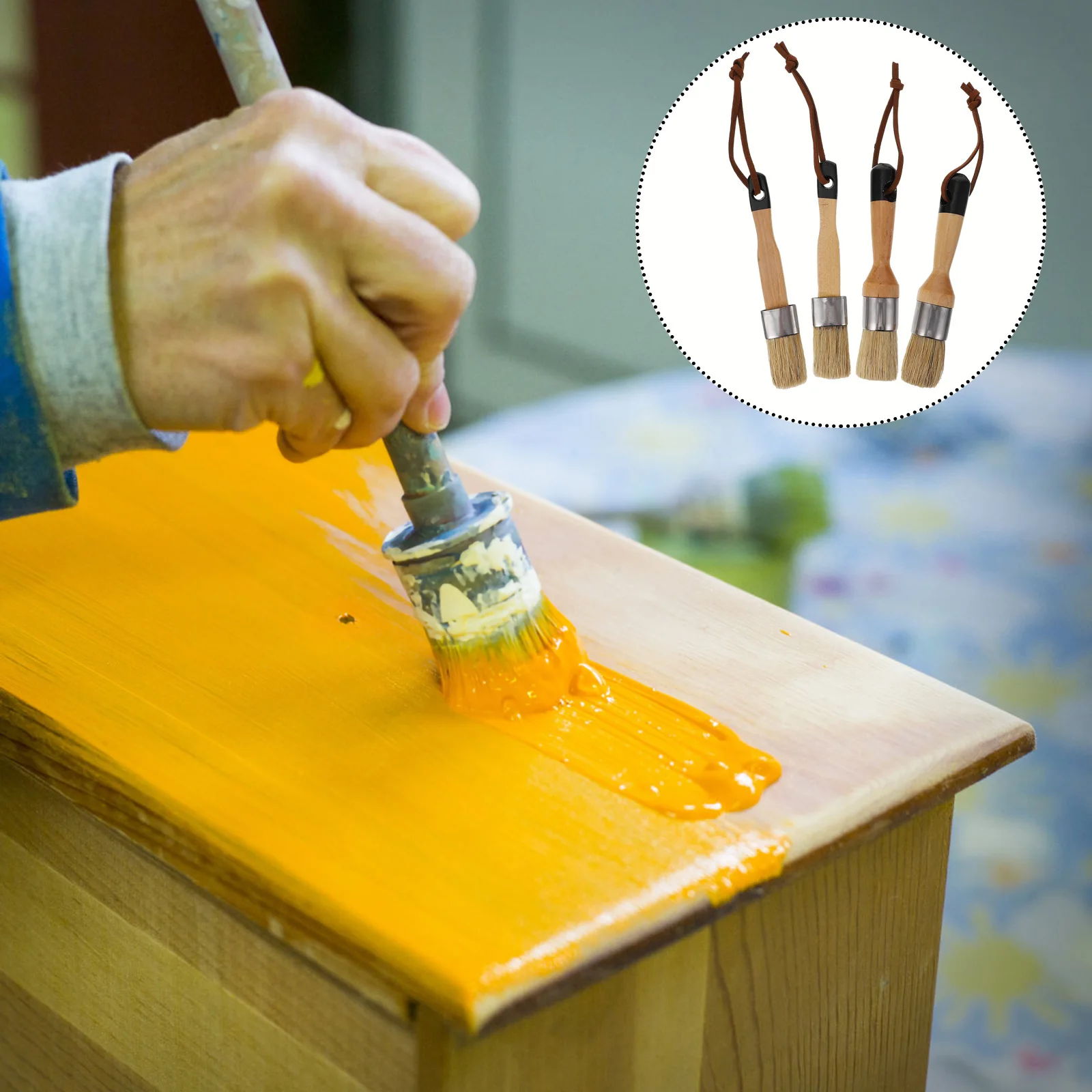 4 pcs Wood Pig Paint Tool Artiste Brushes Hair Brush Durable Painting Tool for Furniture Walls Home Decor Oil Brushes Set
4 pcs Wood Pig Paint Tool Artiste Brushes Hair Brush Durable Painting Tool for Furniture Walls Home Decor Oil Brushes Set
