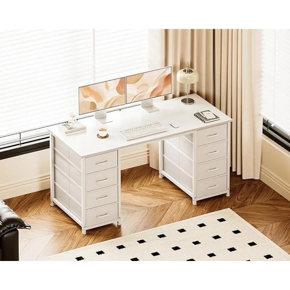 48 Inches Computer Desk with 8 abric Ders, ern Oice Desk with Large Storage or Home Oice, Study, White
48 Inches Computer Desk with 8 abric Ders, ern Oice Desk with Large Storage or Home Oice, Study, White