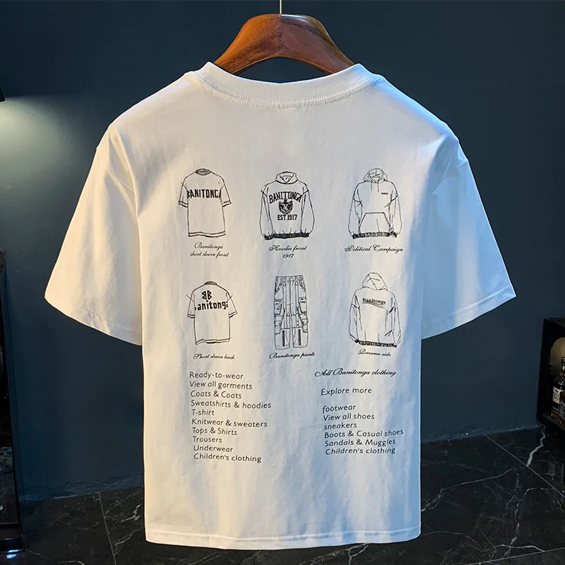 Summer casual T-shirt for men with creative printing, loose and thin, breathable Korean style trendy clothing, short sleeved top
Summer casual T-shirt for men with creative printing, loose and thin, breathable Korean style trendy clothing, short sleeved top