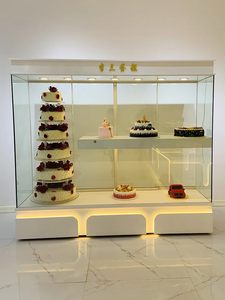 Bakery Bakery birthday cake Solid wood display cabinet Iron display stand glass commercial
Bakery Bakery birthday cake Solid wood display cabinet Iron display stand glass commercial