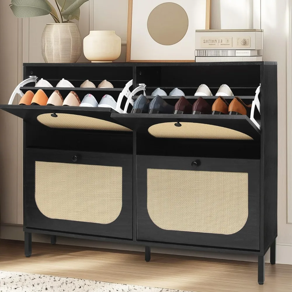 Hidden Narrow Shoe Rack Cabinet Storage for Entryway Slim Flip Shoe Cabinet Rattan with 4 Drawers Freestanding Entry Way Shoe St
Hidden Narrow Shoe Rack Cabinet Storage for Entryway Slim Flip Shoe Cabinet Rattan with 4 Drawers Freestanding Entry Way Shoe St
