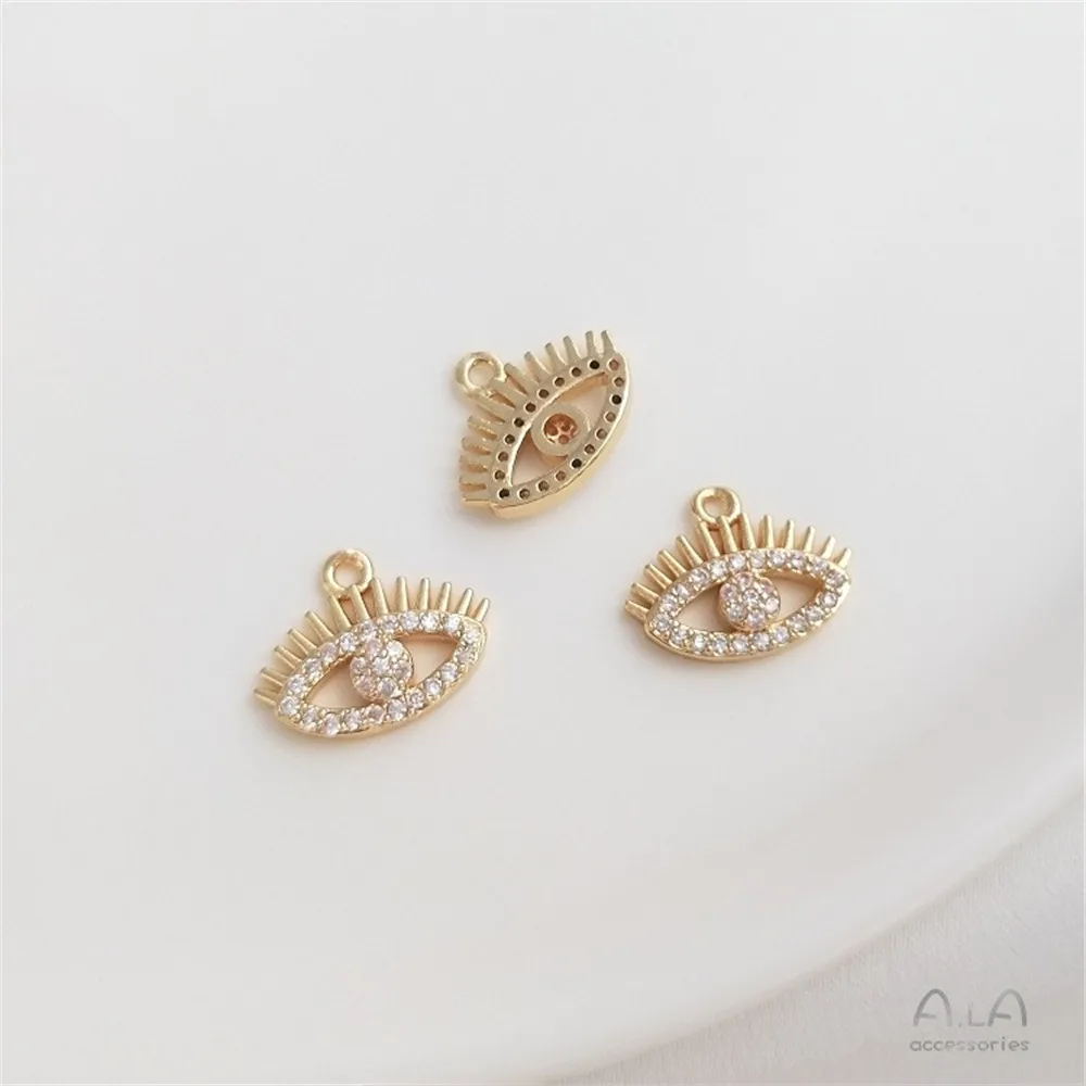 14K Gold Color Micro-inlaid Zircon Eye Pendant Pendant Accessories Handmade Diy Bracelet Necklace Ear Jewelry Accessories
14K Gold Color Micro-inlaid Zircon Eye Pendant Pendant Accessories Handmade Diy Bracelet Necklace Ear Jewelry Accessories