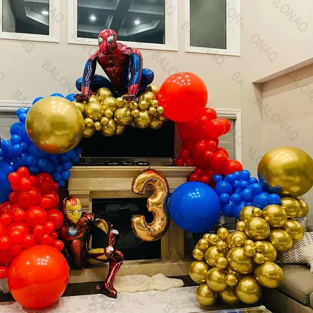 128pcs Spiderman Balloon Set Number 1-9st Arch Garland Kit Air Globos Iron Man Birthday Baby Shower Decoration Boy Gift Supplies
128pcs Spiderman Balloon Set Number 1-9st Arch Garland Kit Air Globos Iron Man Birthday Baby Shower Decoration Boy Gift Supplies