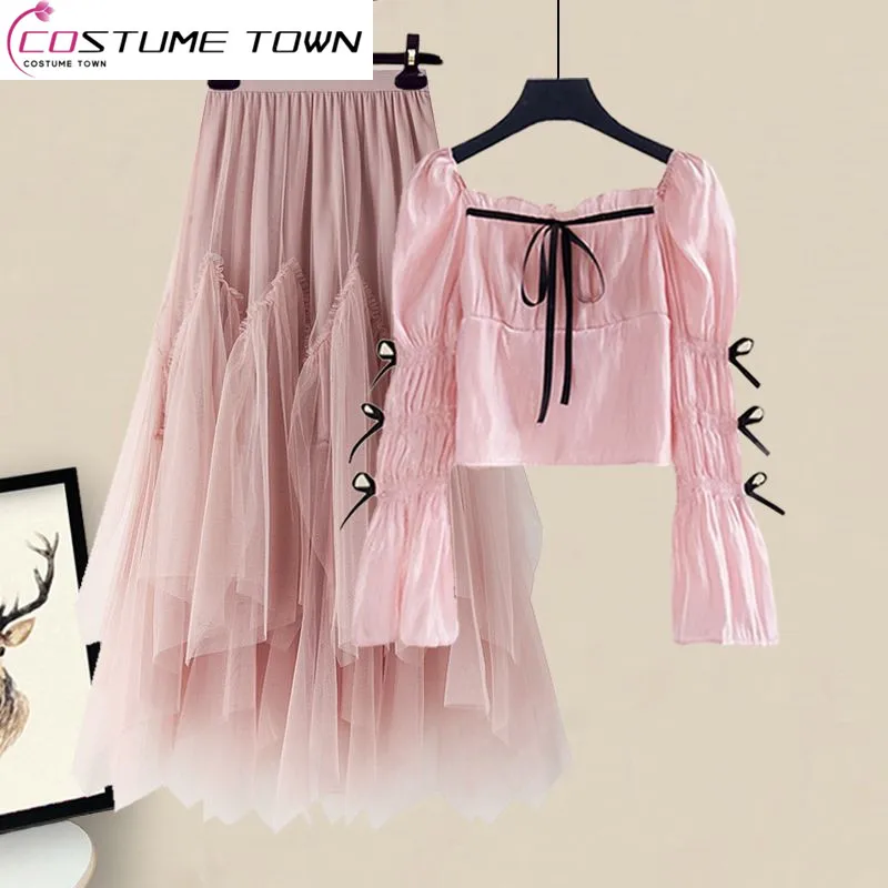 Large Women's Spring/Summer Set Women's 2023 New Sweet Bow Sleeve Top Mesh Half Skirt Two Piece Set Fashion
Large Women's Spring/Summer Set Women's 2023 New Sweet Bow Sleeve Top Mesh Half Skirt Two Piece Set Fashion