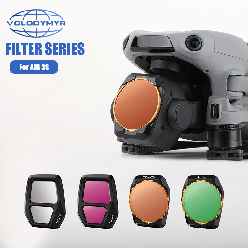 VOLODYMYR ND Filters Set for DJI AIR 3S Filter MCUV HD Optical Glass Lens ND8/16/32/64 CPL Drone Accessories Set 
VOLODYMYR ND Filters Set for DJI AIR 3S Filter MCUV HD Optical Glass Lens ND8/16/32/64 CPL Drone Accessories Set