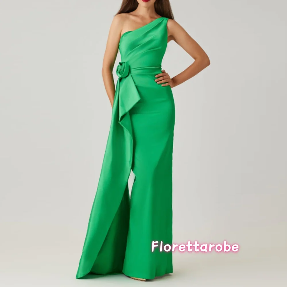Customized Long Green Satin Flower Mother of the Bride Dresses with Slit/Bow One Shoulder Pleated Prom Dresses for Women
Customized Long Green Satin Flower Mother of the Bride Dresses with Slit/Bow One Shoulder Pleated Prom Dresses for Women