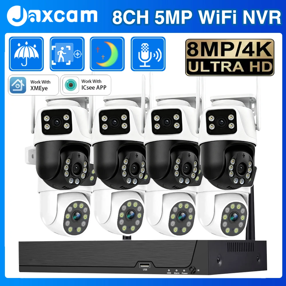 Smart 8CH WiFi NVR Kit 8MP Dual Lens Dual Screen WiFi Security Camera Outdoor Wirless CCTV Surveillance System Motion Detection
Smart 8CH WiFi NVR Kit 8MP Dual Lens Dual Screen WiFi Security Camera Outdoor Wirless CCTV Surveillance System Motion Detection