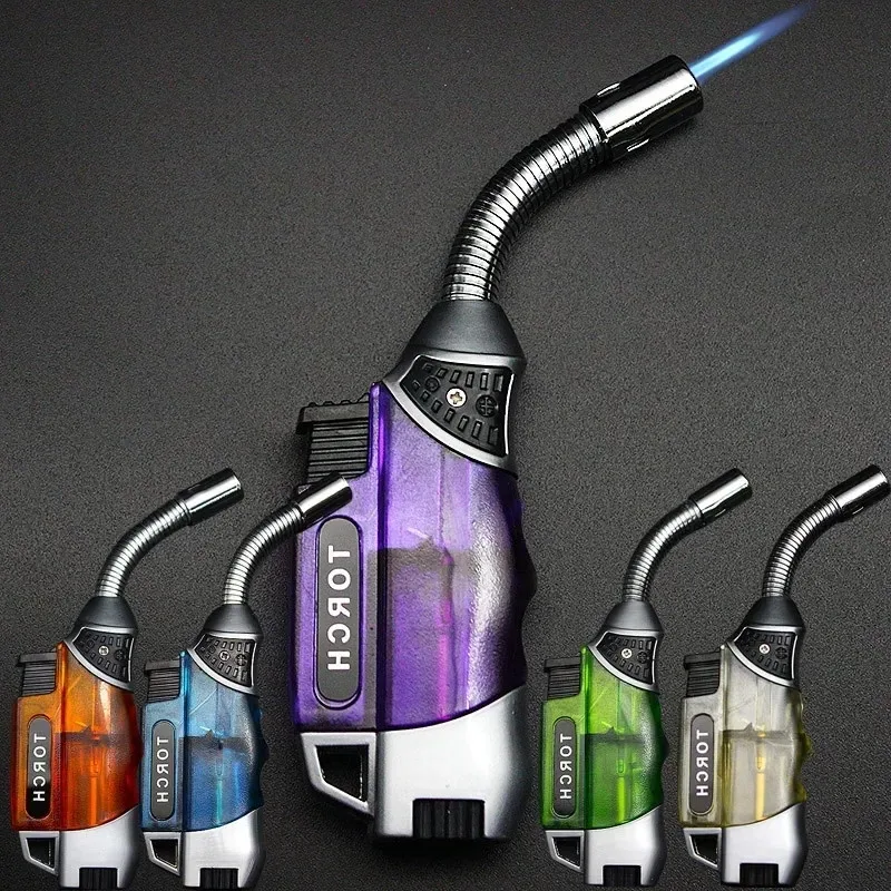 New Soft Pipeline Windproof Butane Gas Jet Lighter Transparent Body High Power Metal Welding Turbo Torch Lighter Gift for Men
New Soft Pipeline Windproof Butane Gas Jet Lighter Transparent Body High Power Metal Welding Turbo Torch Lighter Gift for Men