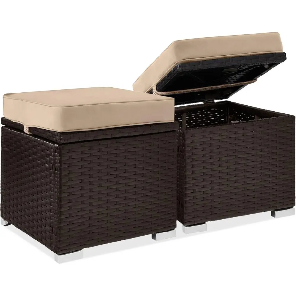 2-Piece Wicker Ottoman Set, Multi-Position Outdoor Furniture, Patio and Backyard Seating, Ottoman with Storage, Removable Cushio
2-Piece Wicker Ottoman Set, Multi-Position Outdoor Furniture, Patio and Backyard Seating, Ottoman with Storage, Removable Cushio