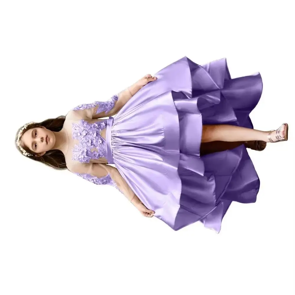 Communion Luxury A Line Long Ball Flower Girl Dress Crystals Long Puff Sleeve Floor Length Sweep Train First Gown Customized
Communion Luxury A Line Long Ball Flower Girl Dress Crystals Long Puff Sleeve Floor Length Sweep Train First Gown Customized