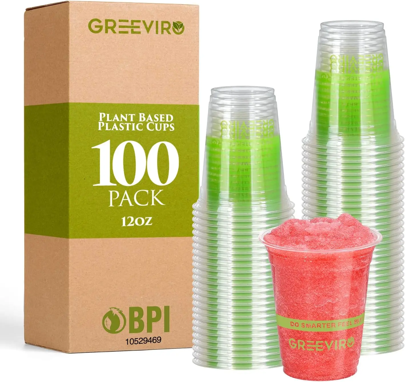 Eco Compostable Plant-Based Clear Plastic Cups 12oz Thick, Reusable, Disposable Iced Coffee Cups for Smoothies, Beer & Any Be
Eco Compostable Plant-Based Clear Plastic Cups 12oz Thick, Reusable, Disposable Iced Coffee Cups for Smoothies, Beer & Any Be