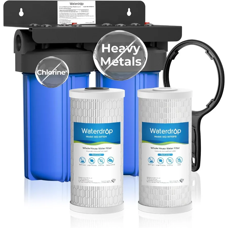 2 Stage Whole House Water Filter System for Well/City Water with Heavy Metal Sediment Filter Reduces PFAS Mercury Lead Iron Man
2 Stage Whole House Water Filter System for Well/City Water with Heavy Metal Sediment Filter Reduces PFAS Mercury Lead Iron Man